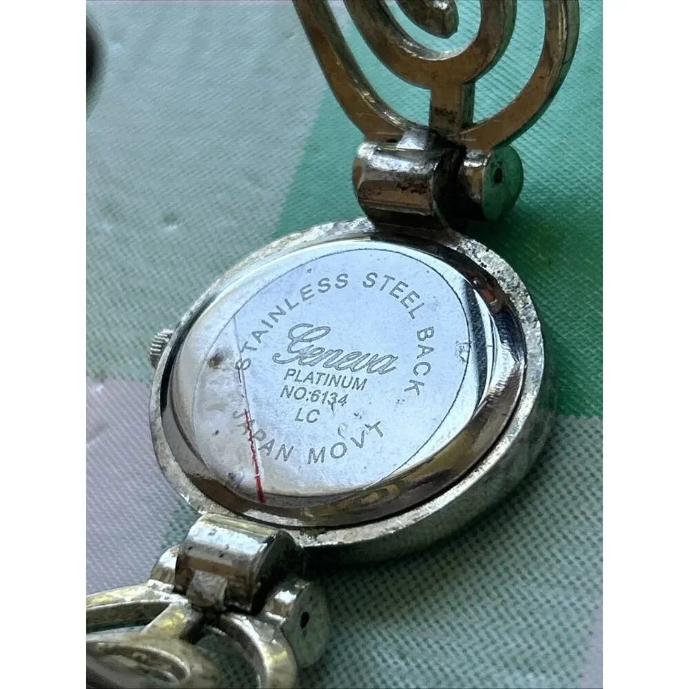 Geneva Silver Tone Women’s Quartz Cuff Watch